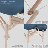 Earthlite Mystic Blue Spirit Portable Massage Table Package